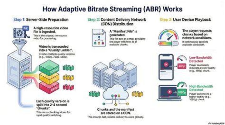 Adaptive bitrate streaming ABR technology prevents buffering