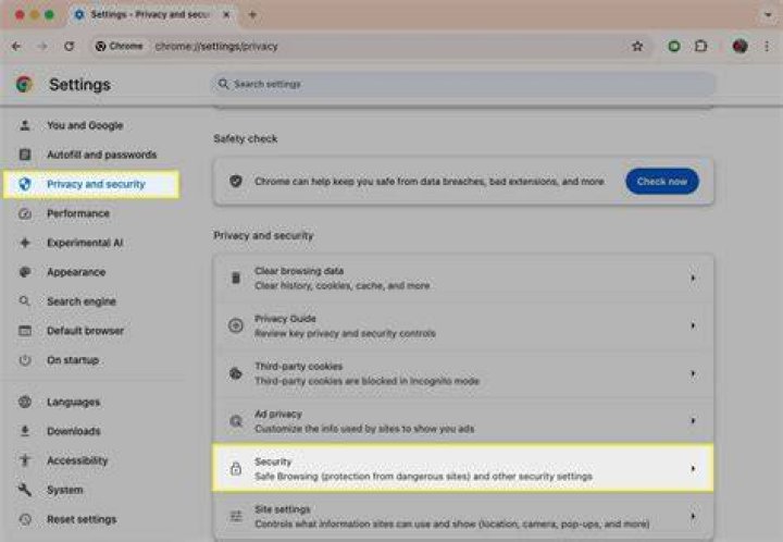 Browser security settings for private browsing