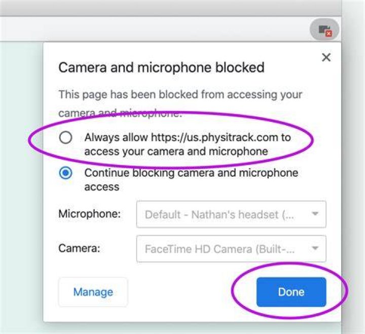 Browser webcam and audio permissions for live streaming