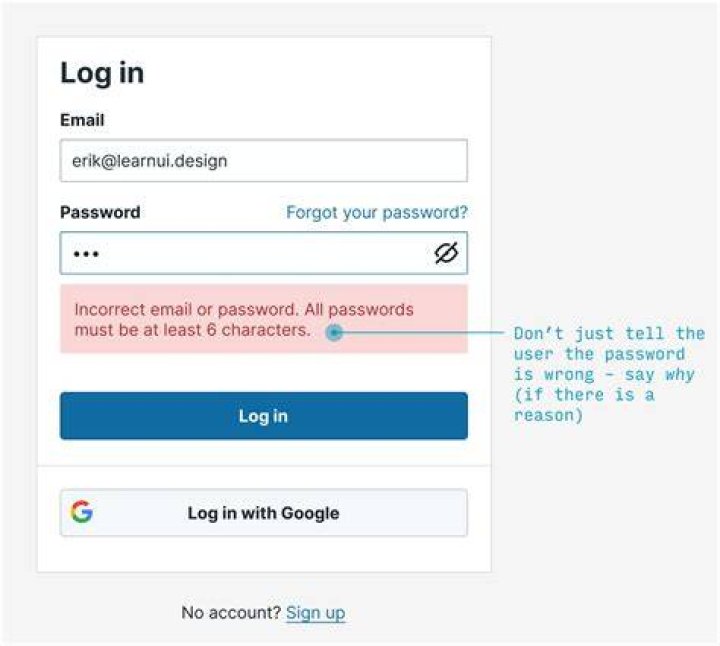 Incorrect username and password login error on forum