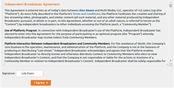 Live cam platform viewer and broadcaster account registration