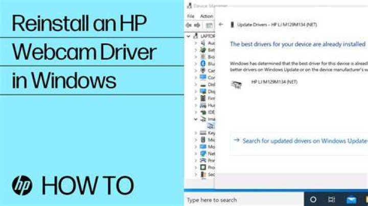Update webcam driver in Windows Device Manager