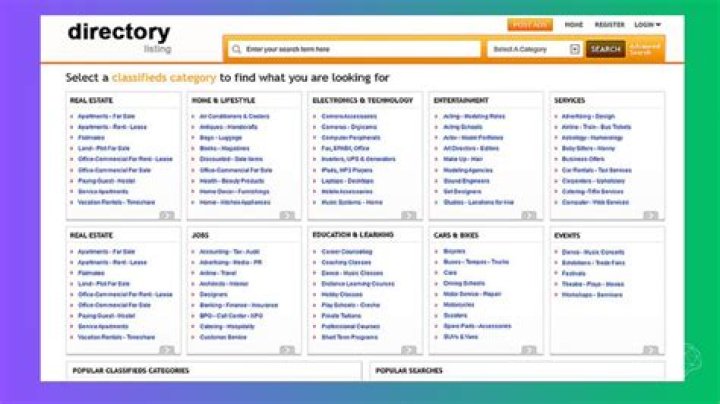 User browsing cam site directory listings